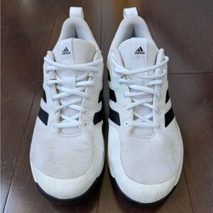 adidas Men's White and Black Mesh Athletic Sneakers